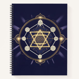 Blume der Unendlichkeit — Heilige Geometrie Himmli Notizbuch