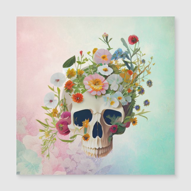 Blume der Vintagen Anatomie des Schädels Arzt Magnetkarte (Vorderseite)