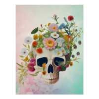Blume der Vintagen Anatomie des Schädels Arzt