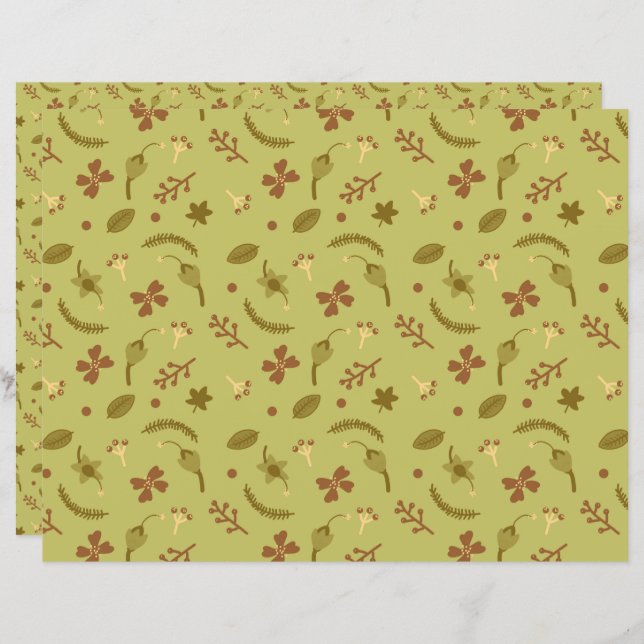 Blume der Volkskunst grün (Vorne/Hinten)