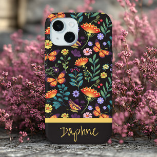 Blume der Volkskunst und Schmetterlinge Personalis Case-Mate iPhone Hülle