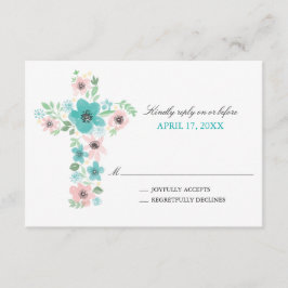 Blume der Wasserfarben Kreuz Erste Heilige Kommune RSVP Karte