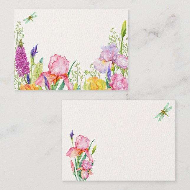 Blume der Wasserfarben Mitteilungskarte (Vorne/Hinten)