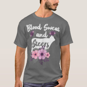 Blume der weiblichen Kuh Schwitzen und Bauer der F T-Shirt