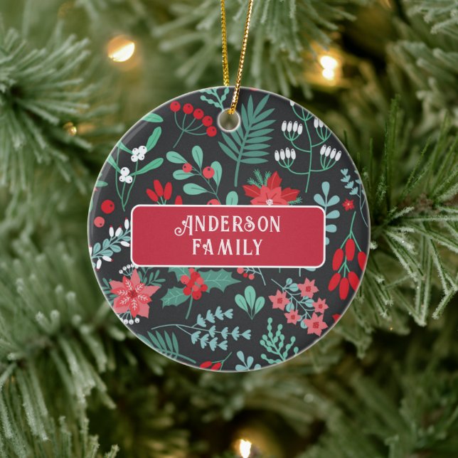 Blume der Weihnachtsfamilien Keramik Ornament (Baum)
