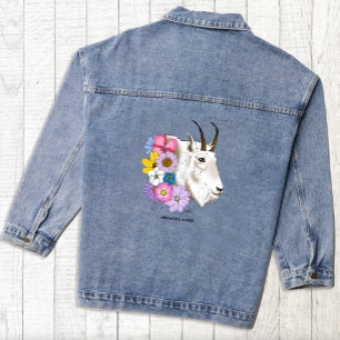 Blume der weißen Bergziege Jeansjacke
