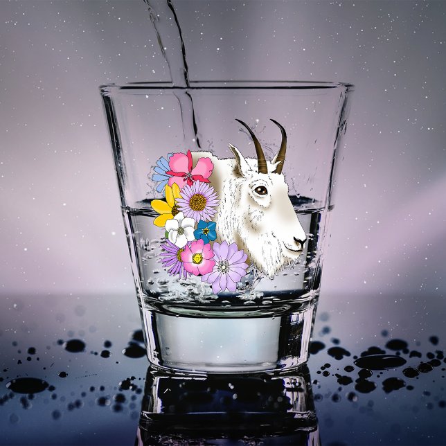 Blume der weißen Bergziege Schnapsglas (Von Creator hochgeladen)