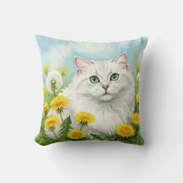 Blume der weißen Katze Kissen Kissen