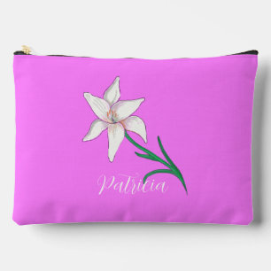 Blume der weißen Lilie Personalisiert Zubehörtasche