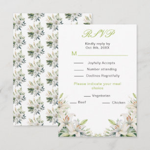 Blume der Weißen Lilie RSVP Karte