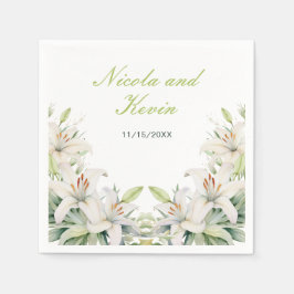 Blume der Weißen Lilie Serviette