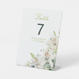 Blume der Weißen Lilie Sockelschild