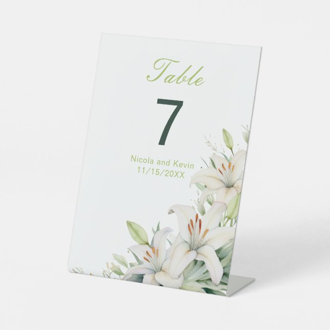 Blume der Weißen Lilie Sockelschild (Vorderseite)