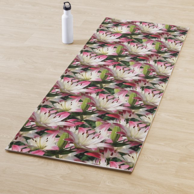 Blume der Weißen Lilie Yogamatte (Beispiel)