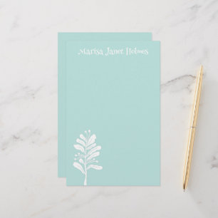 Blume der weißen Pflanze Minimal botanische Illust Briefpapier