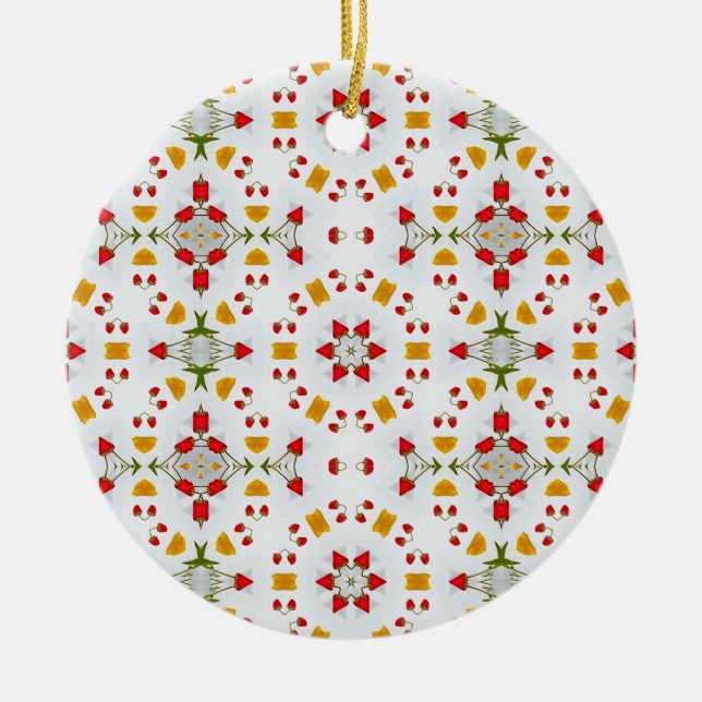 Blume des Atomkerns Vintag Keramik Ornament (Vorne)