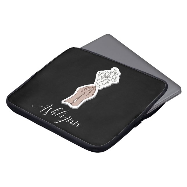 Blume des Babyattrades Laptopschutzhülle (Vorne Oben)