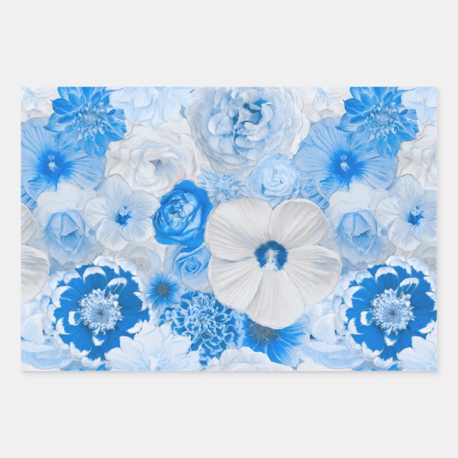 Blume des Blauen Gartens Geschenkpapier Set (Vorderseite)