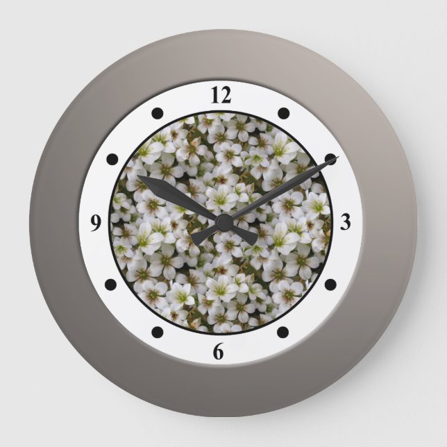 Blume des Blumengartens römische Ziffern Große Wanduhr (Vorderseite)