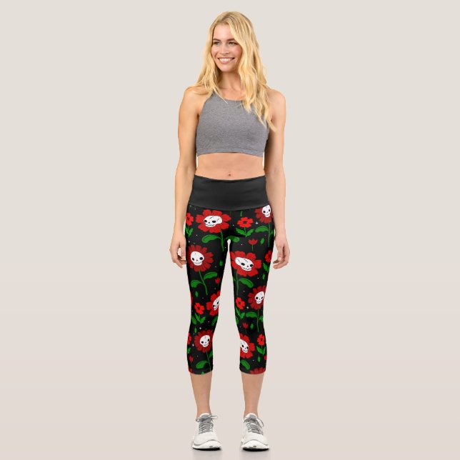 Blume des Blumenschädels Capri Leggings (Vorderseite)