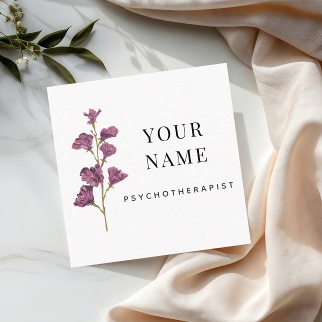 Blume des einfachen und sauberen Psychotherapeuten Quadratische Visitenkarte (Von Creator hochgeladen)