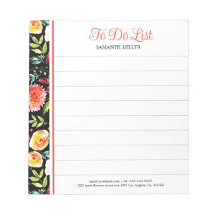 Blume des englischen Gartens Notizblock