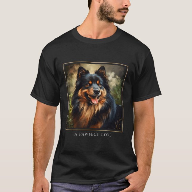 Blume des finnischen Lapphund Hunde-Gartens T-Shirt (Vorderseite)