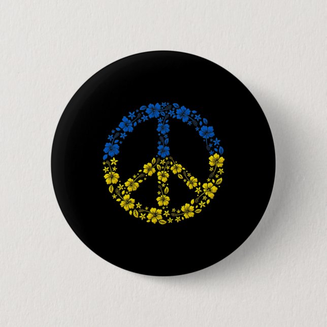Blume des Friedens in der Ukraine Button (Vorderseite)