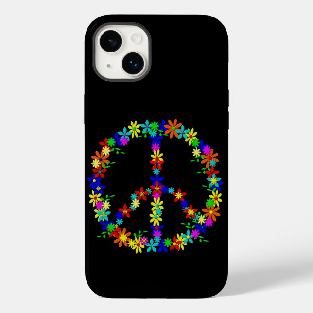 Blume des Friedenssymbols Power Case-Mate iPhone 14 Plus Hülle (Rückseite)