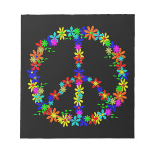 Blume des Friedenssymbols Power Notizblock