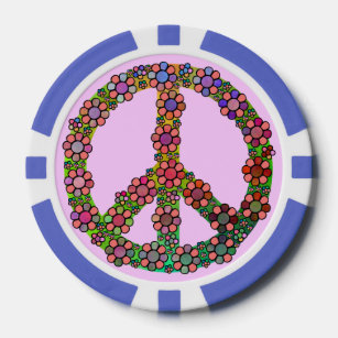 Blume des Friedenszeichens Hübsch Pokerchips