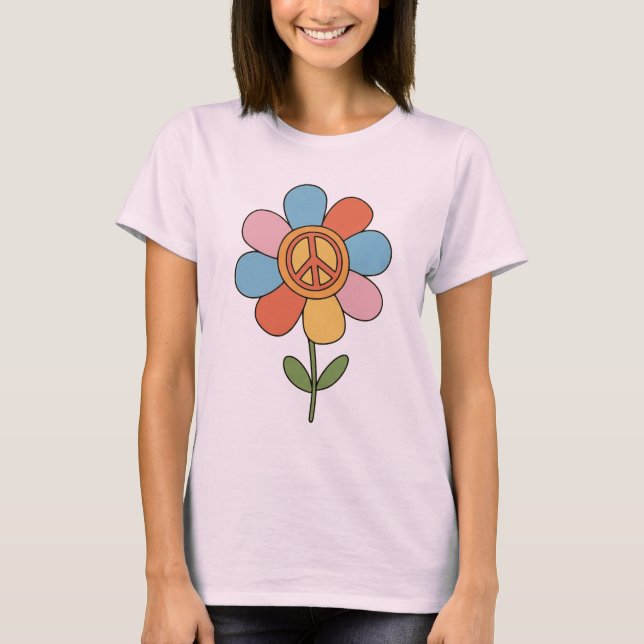 Blume des Friedenszeichens T-Shirt (Vorderseite)