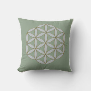 Blume des geometrischen Musters des Lebenszyklus Kissen