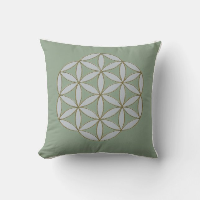 Blume des geometrischen Musters des Lebenszyklus Kissen (Vorderseite)