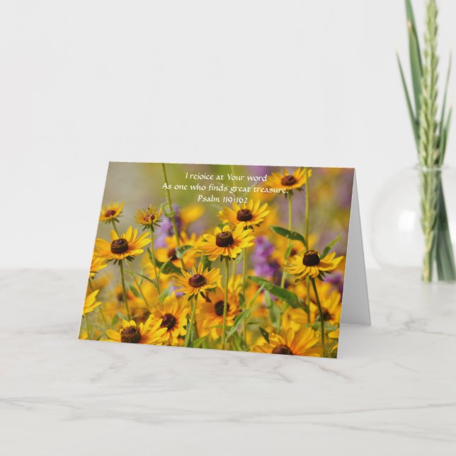 Blume des Glaubens glückliche gelbe Blumen Karte (Vorderseite)