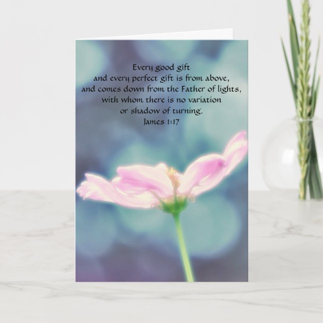 Blume des Glaubens James 1:17 Freundschaftskarte Karte (Vorderseite)