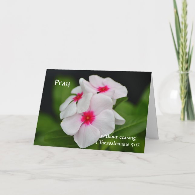 Blume des Glaubens Periwinkle-Gebetskarte Karte (Vorderseite)