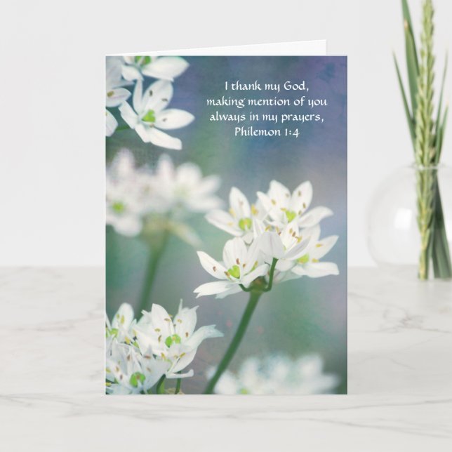 Blume des Glaubens Philemon 1:4 Freundschaftskarte Karte (Vorderseite)
