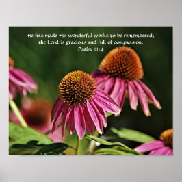 Blume des Glaubens Psalm 111:4 Art Poster