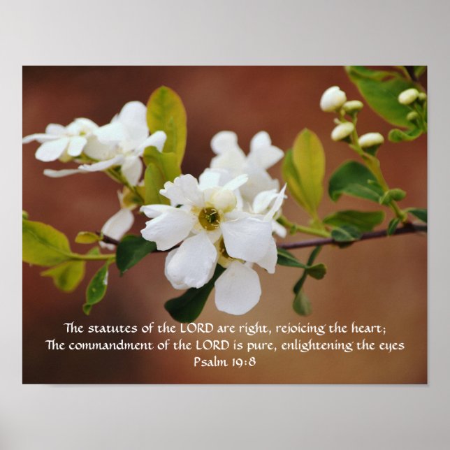 Blume des Glaubens Psalm 19:8 Art Poster (Vorne)