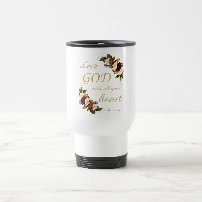 Blume des Glaubens von Frauen: Liebe GOD mit dem g Reisebecher (Mittel)
