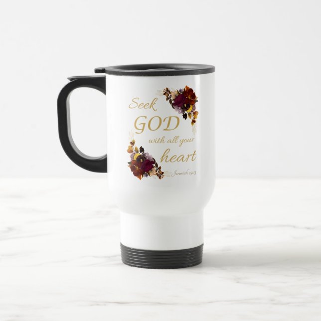 Blume des Glaubens von Frauen: Mit dem ganzen Herz Reisebecher (Links)
