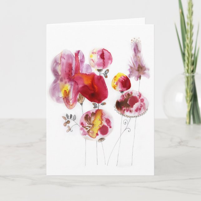 Blume des Glücks Feiertagskarte (Vorderseite)