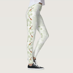 Blume des hawaiianischen Hibiskus Ukulele Musikins Leggings