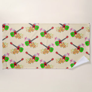 Blume des hawaiianischen Ukulele-Hibiskus Strandtuch