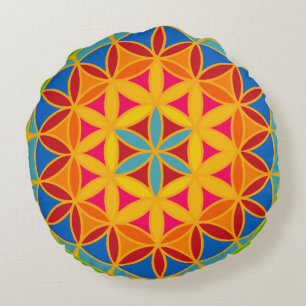 Blume des heiligen Geometriekissens des Lebens Rundes Kissen