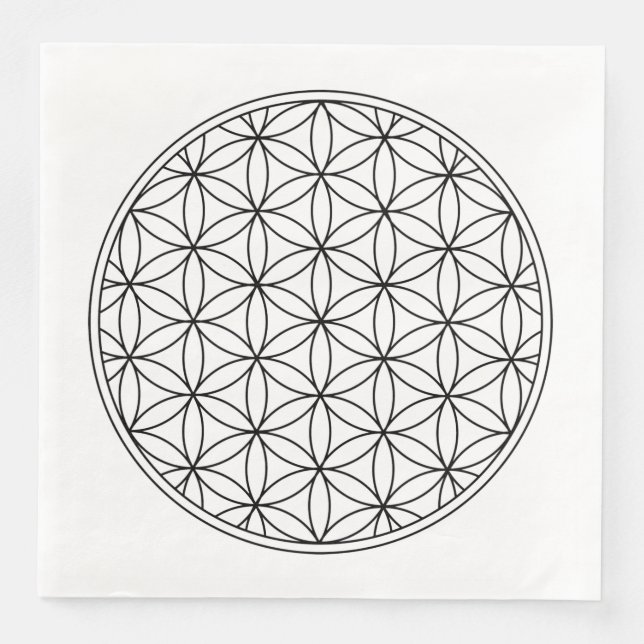 Blume des heiligen Geometriesymbols im alten Zen Serviette (Vorderseite)
