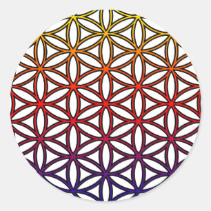 Blume des Heiligen Geometriezeichens - 1 Runder Aufkleber