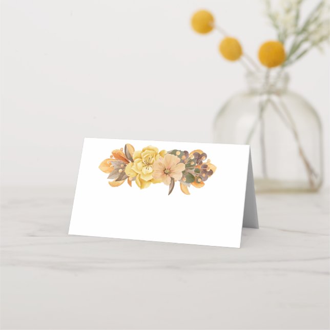 Blume des Herbst-Erntedanks Platzkarte (Vorderseite)