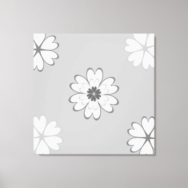 Blume des Herzens auf Light Gray Leinwanddruck (Vorderseite)